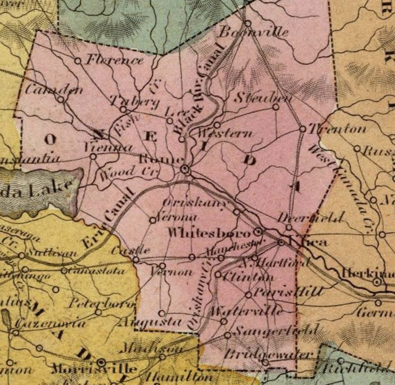 Oneida Florida Map map-detail-oneida-co.-1832 | Clark Heritage & History